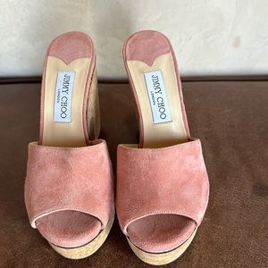 Jimmy Choo Pink Suede Platforms